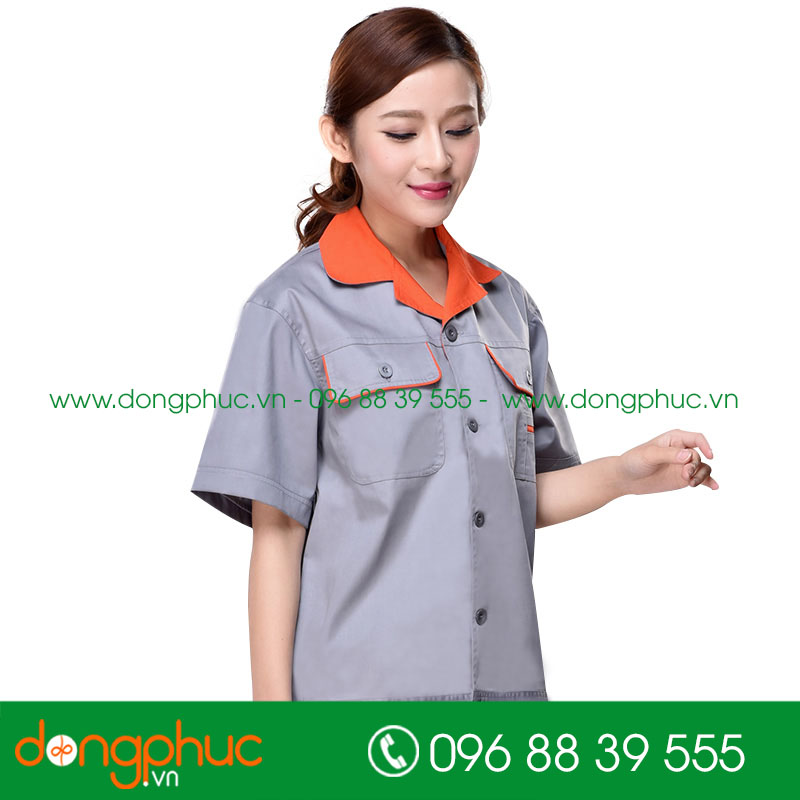 Mẫu bảo hộ màu ghi phối cam cộc tay